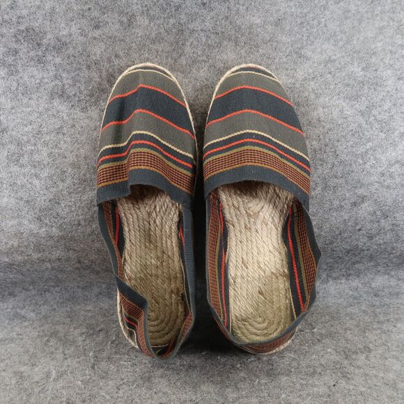 Espadrille Flats Womens 39 Slip On Boho Stripe Fabric Artisanat Francais Loafer - Picture 6 of 12